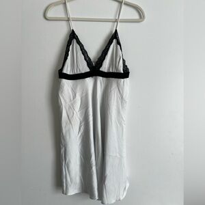Kate Spade White Chemise with Black Lace Trim